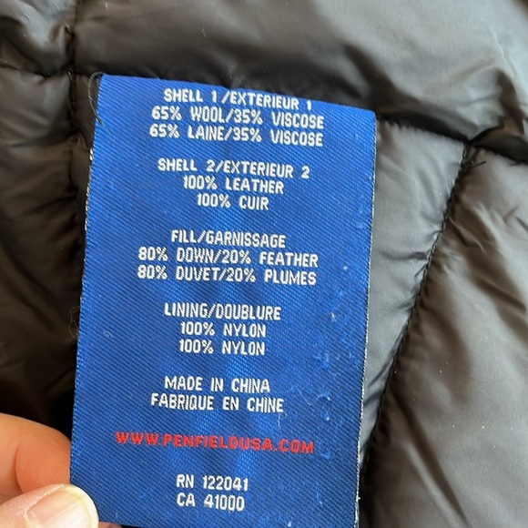 Penfield USA Collection STAPLETON WEED Black Tweed Down Vest Size Small - Picture 9 of 16